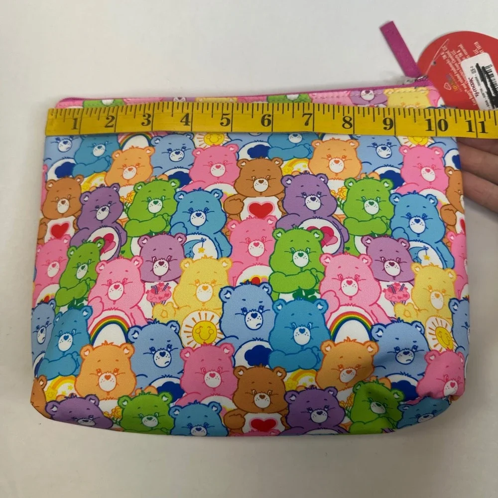 Care Bears Cosmetic Bag All Over Print‎ Rainbow Makeup Pouch New With Tags